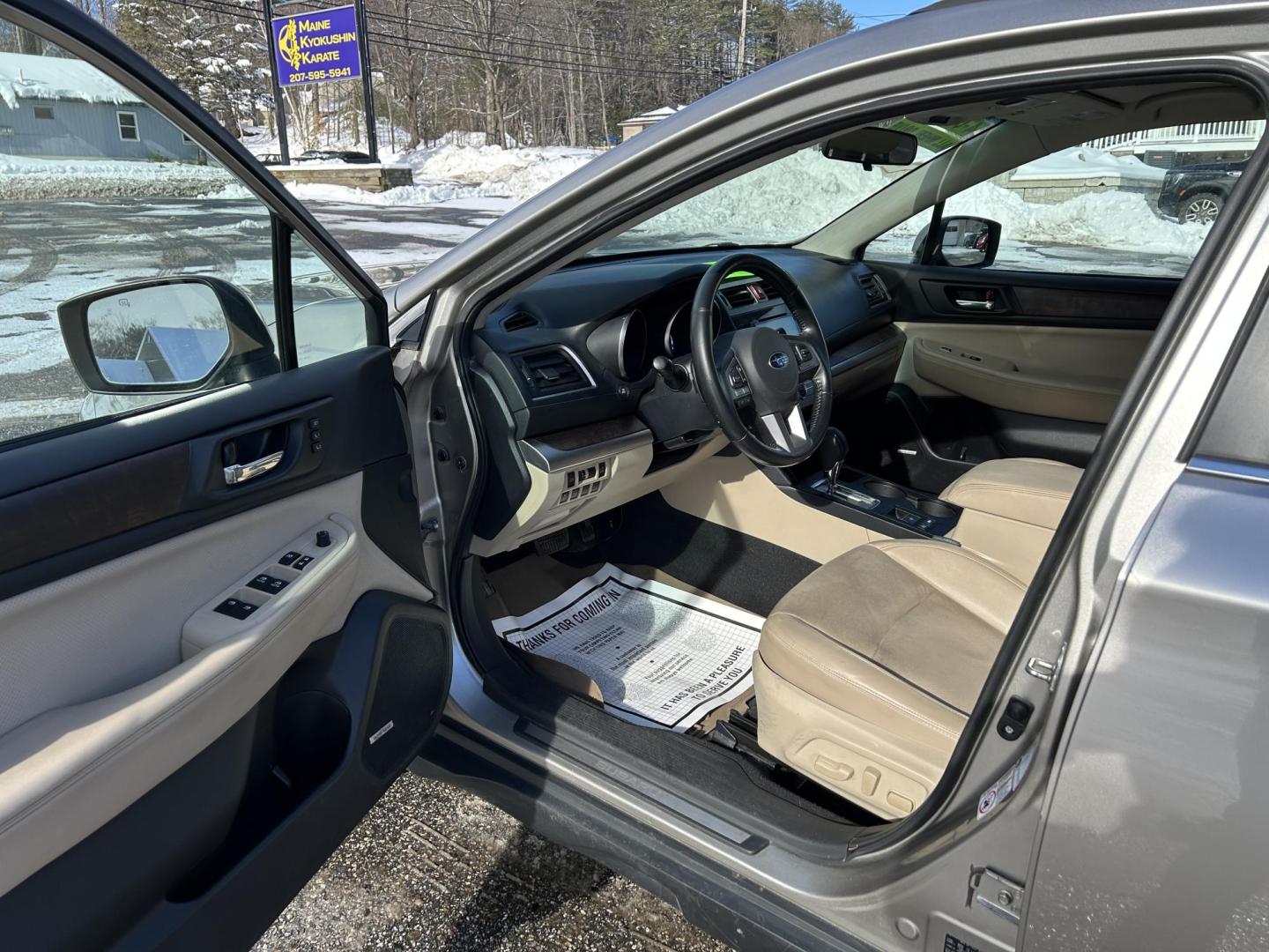2015 Tungston /Tan Subaru Outback 2.5i Limited (4S4BSAJC2F3) with an 2.5L H4 DOHC 16V engine, 6-Speed Automatic transmission, located at 27 Main St., Norway, MD, 04268, (207) 743-0900, 44.199795, -70.530807 - Photo#4