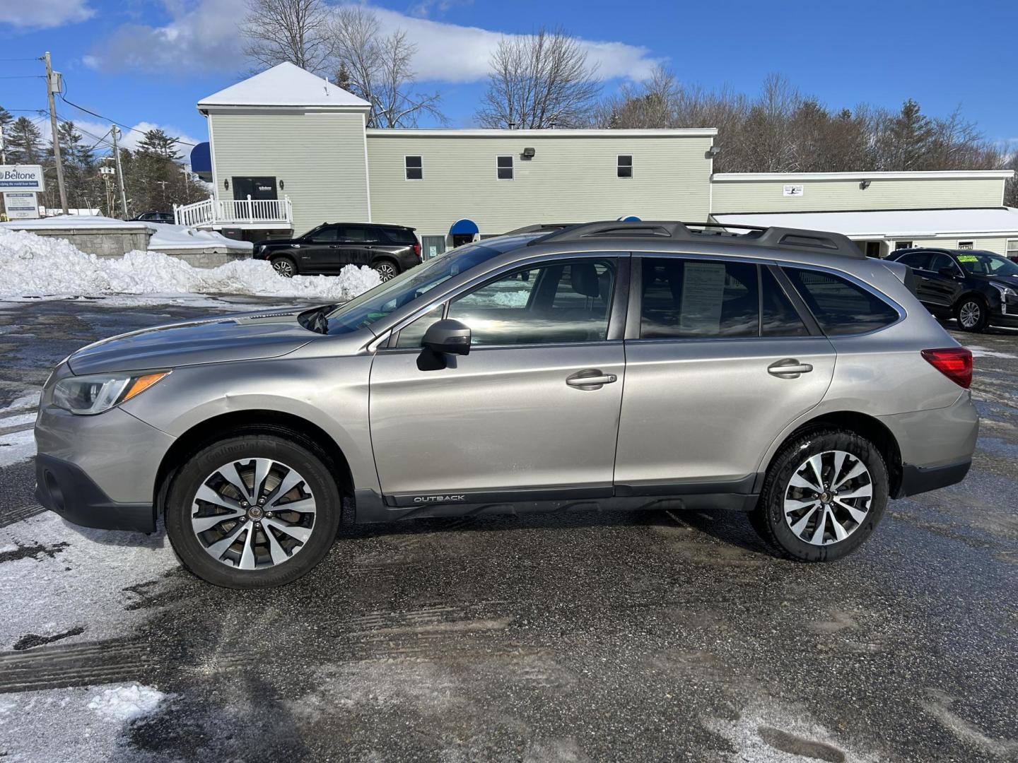 2015 Tungston /Tan Subaru Outback 2.5i Limited (4S4BSAJC2F3) with an 2.5L H4 DOHC 16V engine, 6-Speed Automatic transmission, located at 27 Main St., Norway, MD, 04268, (207) 743-0900, 44.199795, -70.530807 - Photo#1