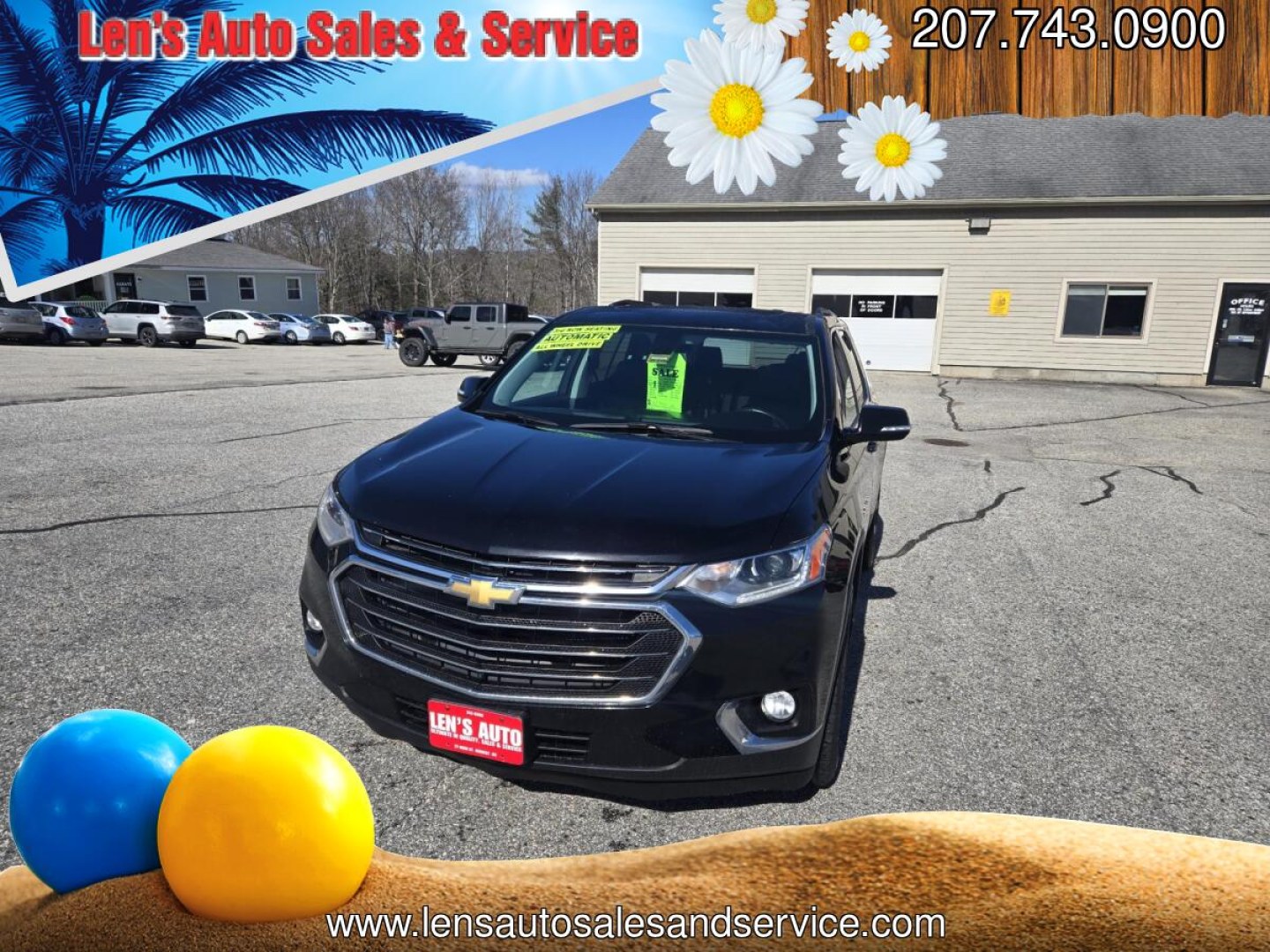 2018 Black /Black Chevrolet Traverse LT Feather AWD (1GNEVHKW6JJ) with an 3.6L V6 DOHC 24V engine, 9A transmission, located at 27 Main St., Norway, MD, 04268, (207) 743-0900, 44.199795, -70.530807 - Photo#0