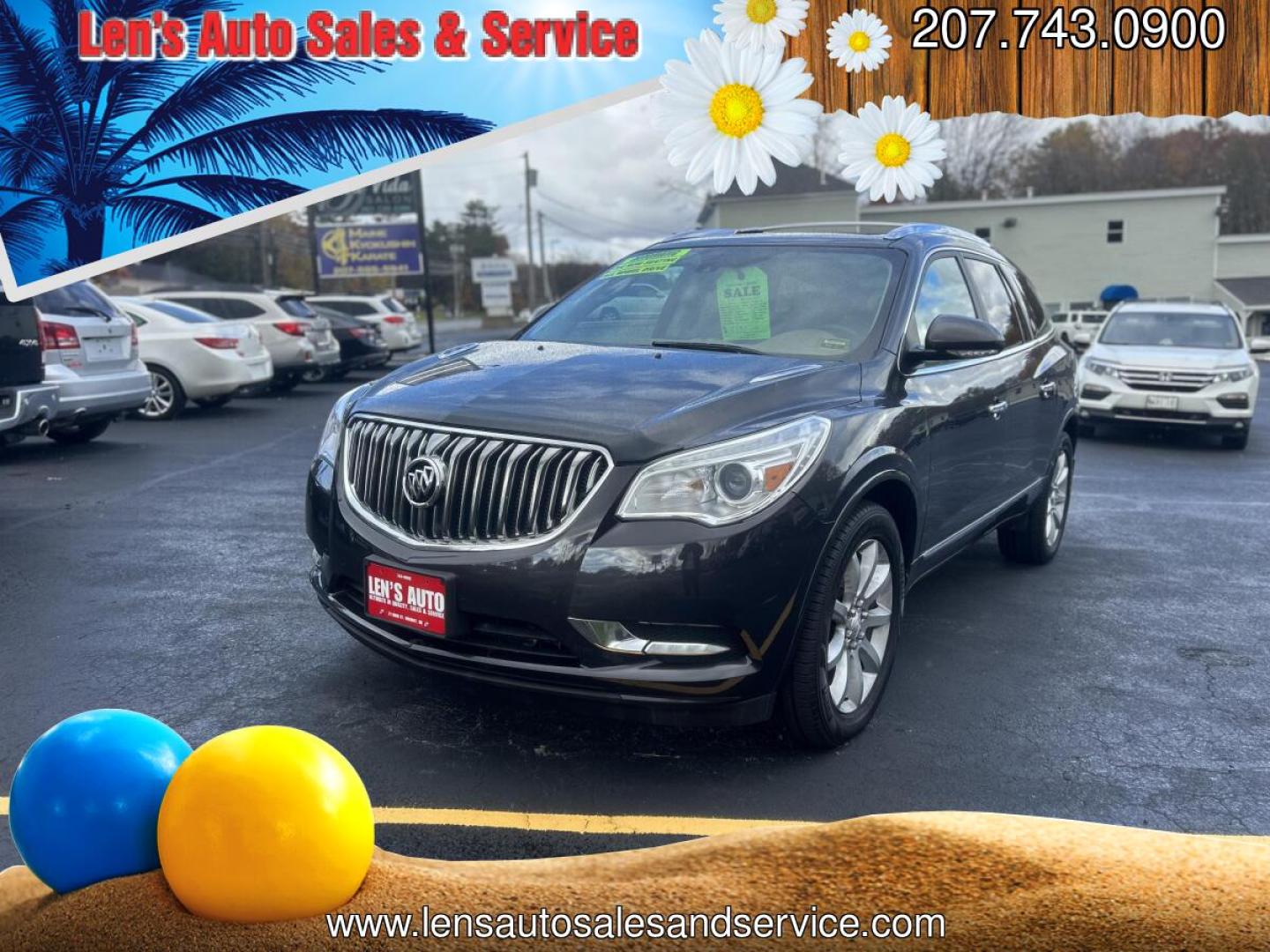 2015 Black /Brown Buick Enclave Premium AWD (5GAKVCKDXFJ) with an 3.6L V6 DOHC 24V engine, 6-Speed Automatic Overdrive transmission, located at 27 Main St., Norway, MD, 04268, (207) 743-0900, 44.199795, -70.530807 - Photo#0