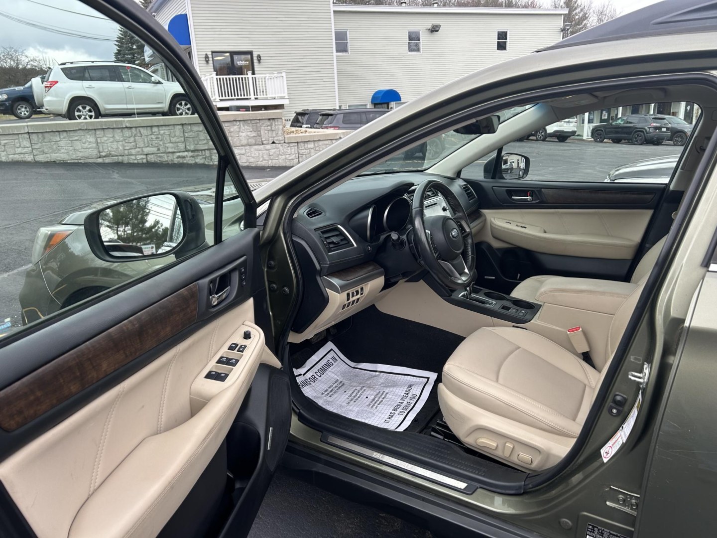 2018 Green /Tan Subaru Outback 2.5i Limited (4S4BSANC8J3) with an 2.5L H4 DOHC 16V engine, CVT transmission, located at 27 Main St., Norway, MD, 04268, (207) 743-0900, 44.199795, -70.530807- Photo#4