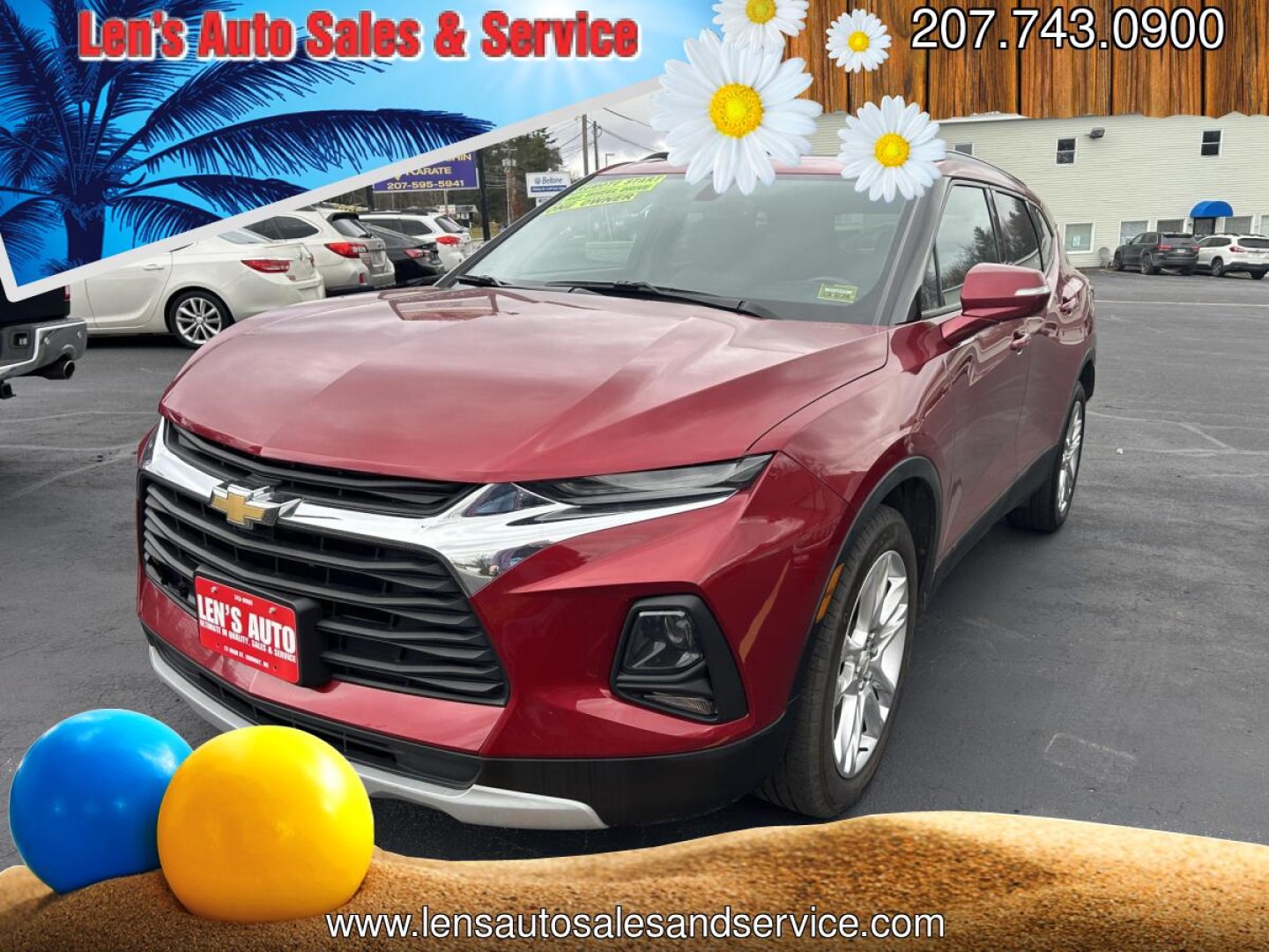 2019 Red /Black Chevrolet Blazer 3LT AWD (3GNKBHRS0KS) with an 3.6L V6 DOHC 24V engine, 9A transmission, located at 27 Main St., Norway, MD, 04268, (207) 743-0900, 44.199795, -70.530807 - Photo#0
