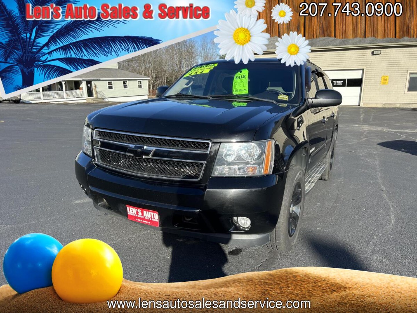 2013 Black /Black Chevrolet Tahoe LT 4WD (1GNSKBE04DR) with an 5.3L V8 OHV 16V FFV engine, 6-Speed Automatic transmission, located at 27 Main St., Norway, MD, 04268, (207) 743-0900, 44.199795, -70.530807 - Photo#0